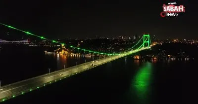 Yeşile bürünen FSM Köprüsü havandan görüntülendi