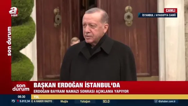 Başkan Erdoğan'dan bayram namazı çıkışı açıklamalar | Video