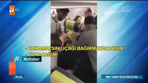 Uçakta sigara içip tişört yakmaya çalışan kadın tutuklandı!