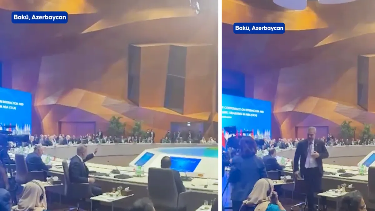 Dışişleri Bakanı Hakan Fidan İsrail Cumhurbaşkanı Herzog'un konuşması başlarken salonu terk etti