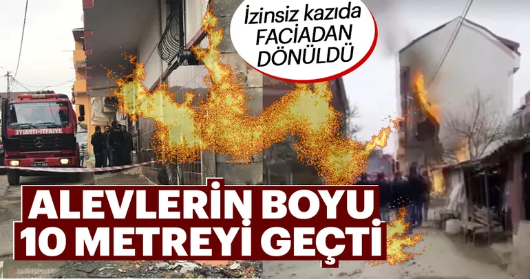 İzinsiz kazıda faciadan dönüldü