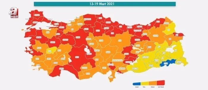 Güncel Türkiye risk haritası ile illerdeki risk durumu! Düşük, orta, yüksek ve çok yüksek riskli iller hangileri, İstanbul’un rengi kırmızı mı oldu?