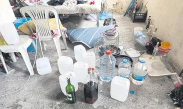 Pislik yuvasında kaçak içki ürettiler