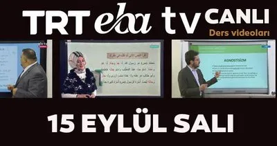TRT EBA TV izle! 15 Eylül Salı Ortaokul, İlkokul, Lise dersleri ’Uzaktan Eğitim’ canlı yayın... EBA TV ders programı | Video