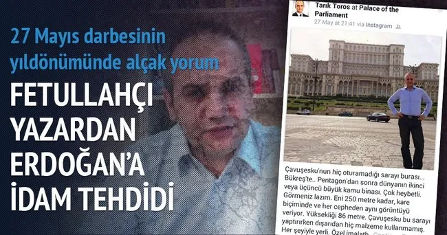 Fetullahçı yazardan Erdoğan’a idam tehdidi