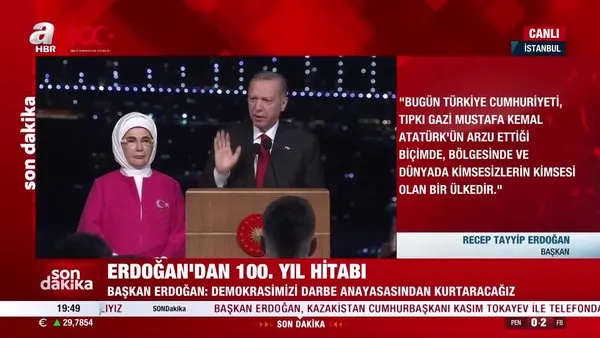 Başkan Erdoğan'dan 100. yıl hitabında tarihi mesajlar: Hiçbir emperyalist güç engelleyemeyecek