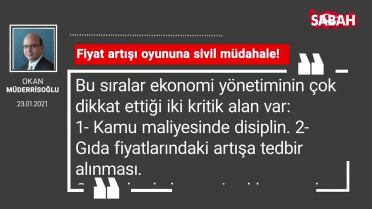Okan Müderrisoğlu | Fiyat artışı oyununa sivil müdahale!