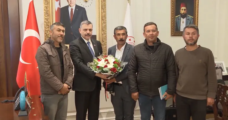 Maden işçilerinden Bakan Çiftçi’ye teşekkür ziyareti