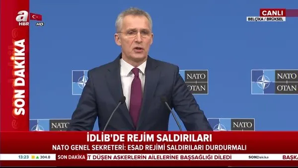 Son dakika! NATO Genel Sekreteri Jens Stoltenberg'ten İdlib'deki saldırı hakkında flaş açıklama | Video