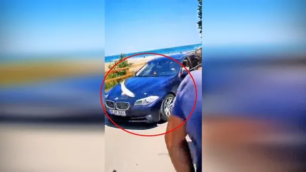 Sakarya'da akılamaz olay! Balığa otomobilin çarpma anı görüntüleri sosyal medyada olay oldu