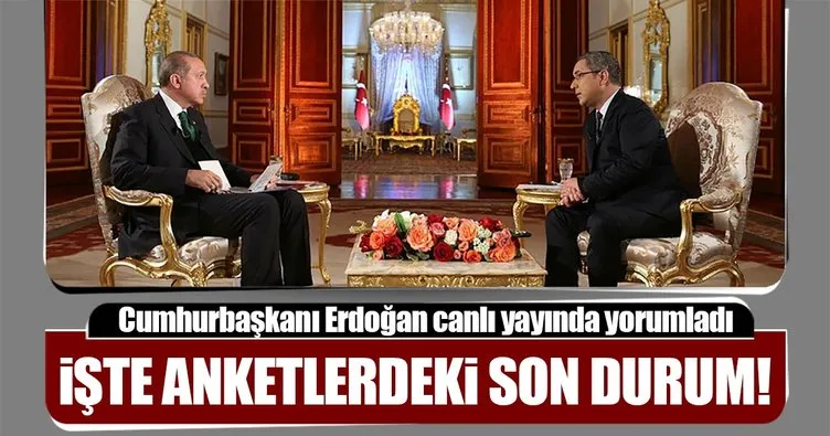 Erdoğan, canlı yayında anketlerdeki son durumu yorumladı