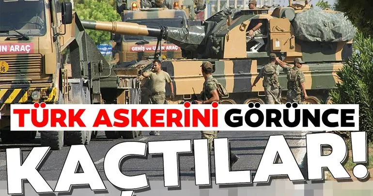 Türk askerini gören teröristler apar topar uzaklaştı