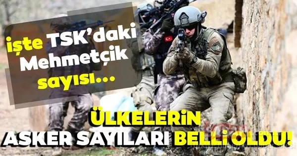 Ülkelerin asker sayıları belli oldu! İşte Türk Ordusu'ndaki Mehmetçik sayısı...