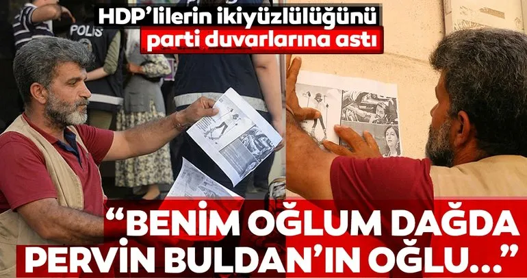 HDP’lilerin ikiyüzlüklerini parti duvarına astı... Benim oğlum dağda Pervin Buldan’ın oğlu Fransa’da...