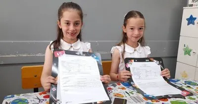 İkizlerin ilk karne heyecanı “Biz bu ülkenin yarınlarıyız” #trabzon