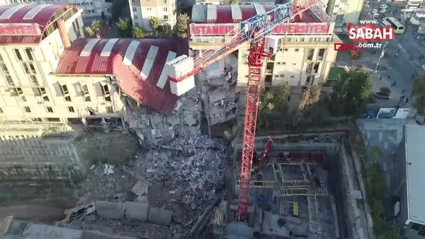 Küçükçekmece'de özel üniversite binası çökmüştü! Hasarın boyutu drone ile görüntülendi | Video