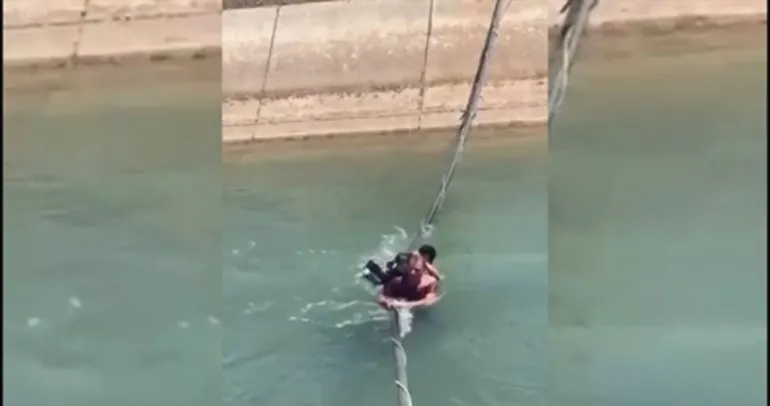 Şanlıurfa’da sulama kanalında sürüklenen çocuk kurtarıldı
