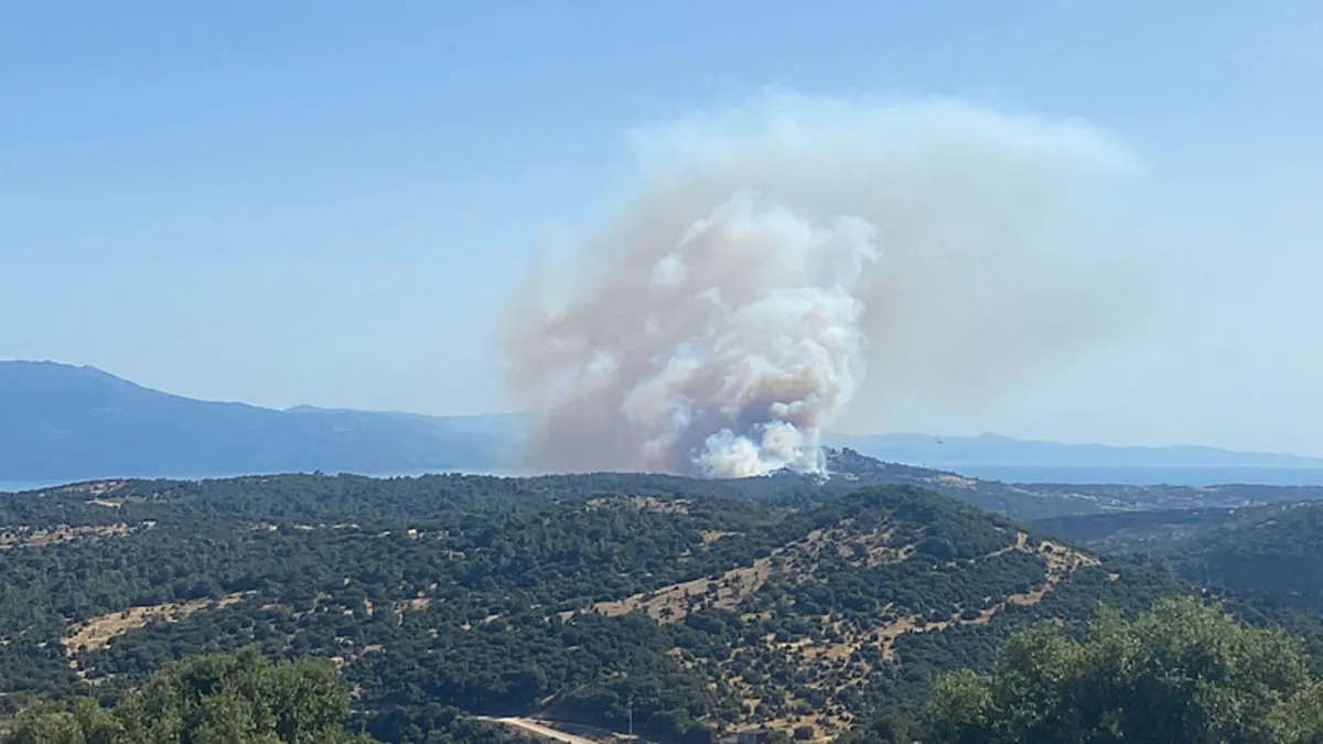Çanakkale'de makilik alanda yangın: Alevler antik kente sıçradı Çanakkale'de makilik alanda yangın: Alevler antik kente sıçradı