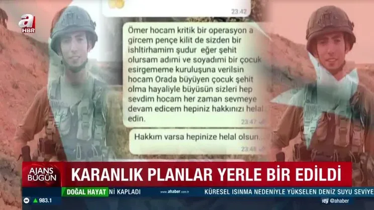Pençe Kilit şehidi Enes Özgül’ün vasiyeti duygulandırdı: