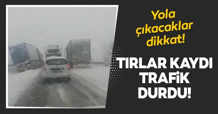TIR’lar kaydı, Bursa- Ankara karayolu ulaşıma kapandı