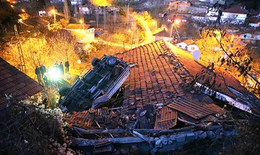 Çatıya kamyonet düştü: 1 yaralı