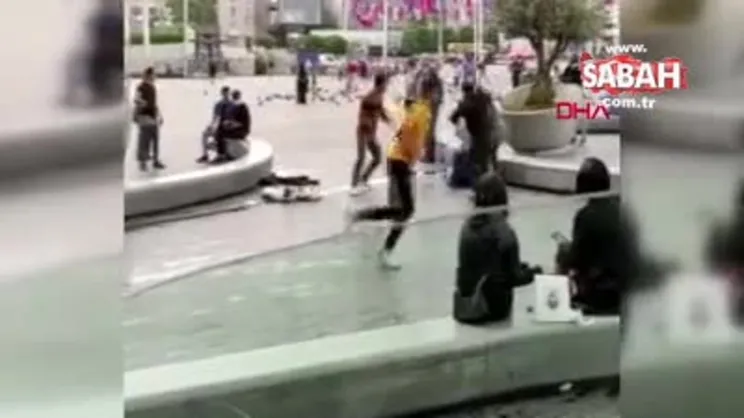 Taksim meydanı'nda kemerli kavga | Video