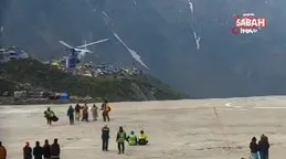 Hindistan’da helikopter kendi etrafında dönerek pist dışına indi
