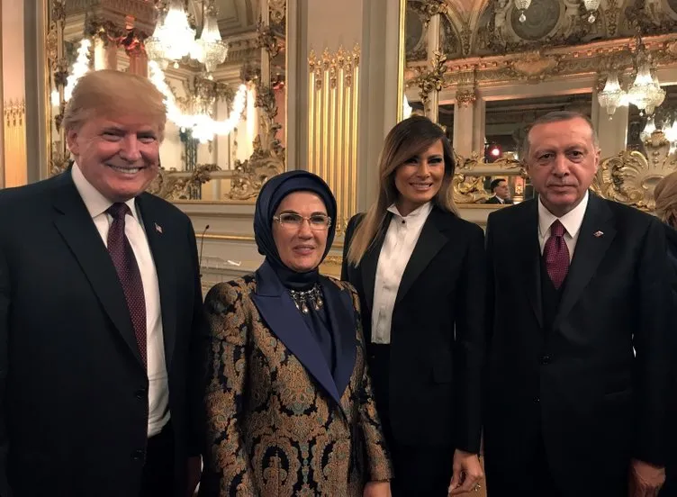 Erdoğan Paris'te liderlere verilen yemekte Trump ile görüştü
