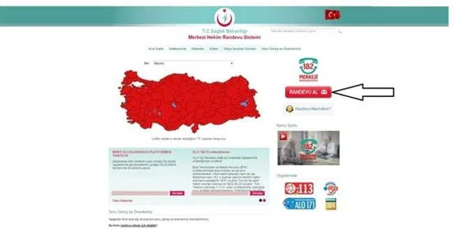 MHRS randevu işlemleri ve ALO 182 online randevu alma