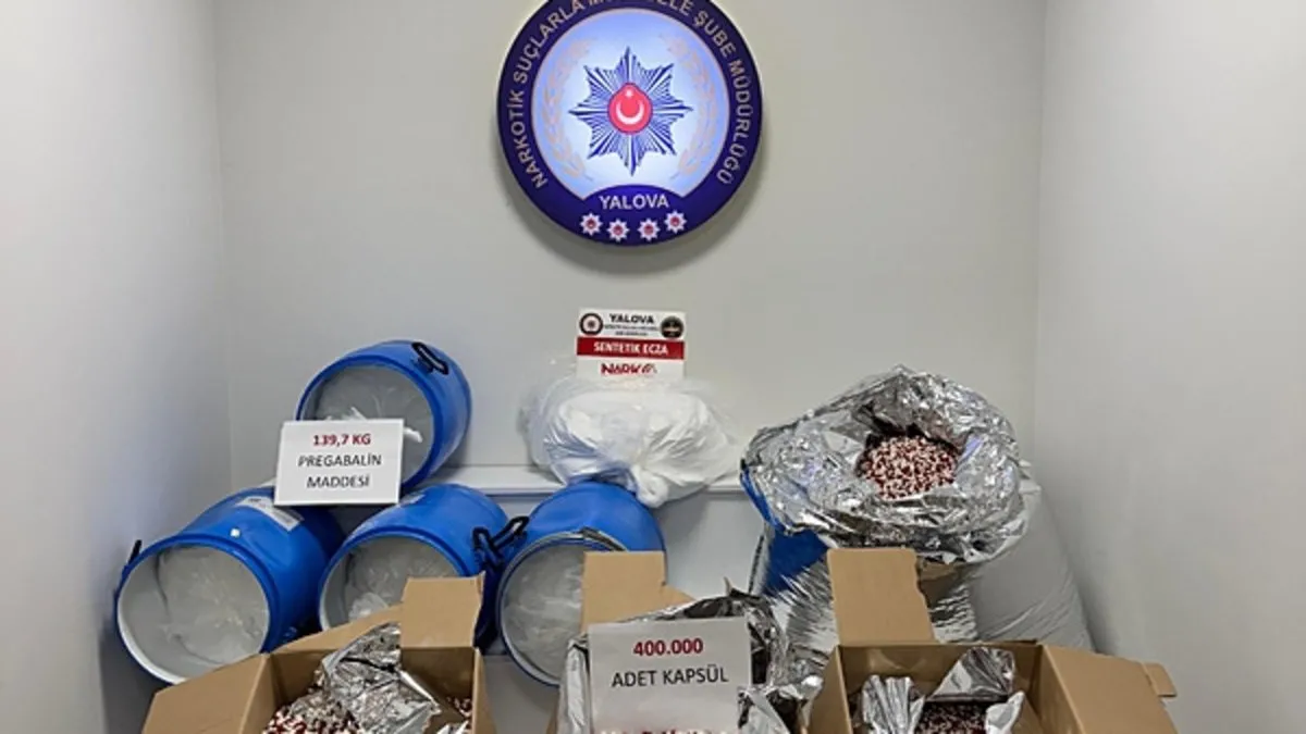 Yalova’da zehir tacirlerine geçit verilmedi: Çok sayıda sentetik ecza kapsülü ele geçirildi!