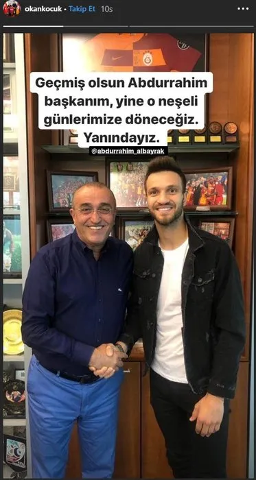 Galatasaraylı futbolculardan Fatih Terim ve Abdurrahim Albayrak’a mesaj