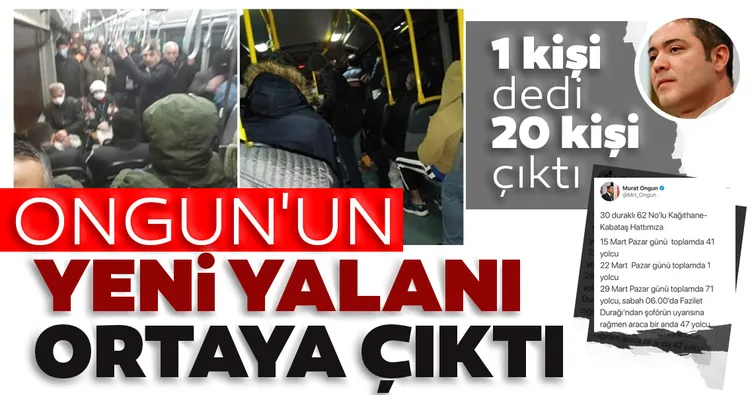 İstanbul Büyükşehir Belediyesi Sözcüsü Murat Ongun’un; İETT’ye ait otobüse Fazilet durağından 47 kişinin bindiğine yönelik iddiasının tamamen yalan!