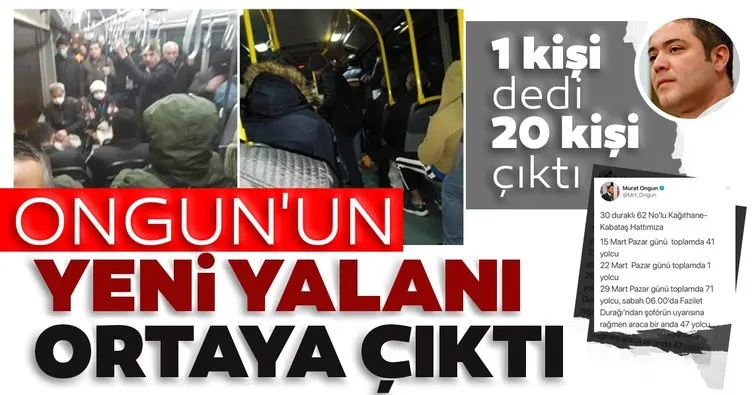 İstanbul Büyükşehir Belediyesi Sözcüsü Murat Ongun’un; İETT’ye ait otobüse Fazilet durağından 47 kişinin bindiğine yönelik iddiasının tamamen yalan!