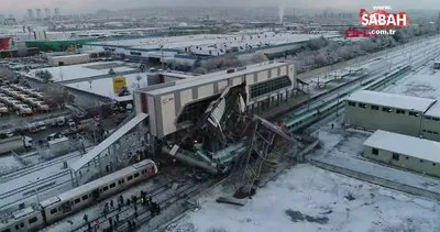 Ankara’daki Yüksek Hızlı Tren kazasının yaşandığı Marşandiz İstasyonu havadan böyle görüntülendi