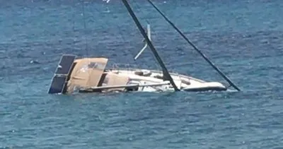 Tekne sulara gömüldü, 2 kişi son anda kurtuldu