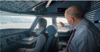 Başkan Erdoğan kokpite girdi, pilotlara merak ettiği soruları sordu