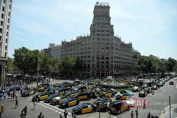 İspanya’da taksiciler isyan etti