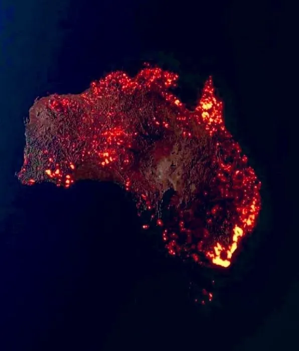 Avustralya yanıyor! NASA'dan korkutan görüntü...