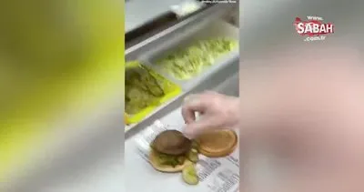 Müşteriye yarısı yenmiş hamburger verdiler! Ünlü fast food zincirinde çekilen video herkesi şok etti | Video