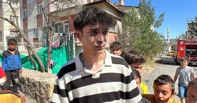 Alevler içinde kalan yaşlı kadını 15 yaşındaki çocuk kurtardı #sivas