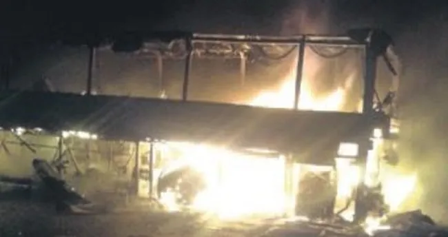 Yolcu otobüsü yandı 14 kişi ölümden döndü