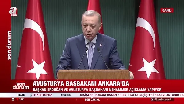 Son dakika: Başkan Erdoğan ve Avusturya Başbakanı Nehammer'den ortak açıklama