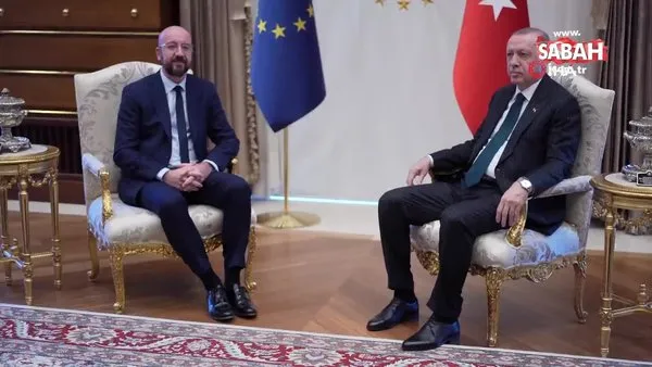 Cumhurbaşkanı Erdoğan, Avrupa Birliği Konseyi Başkanı Charles Michel’i Cumhurbaşkanlığı Külliyesi'nde kabul etti | Video
