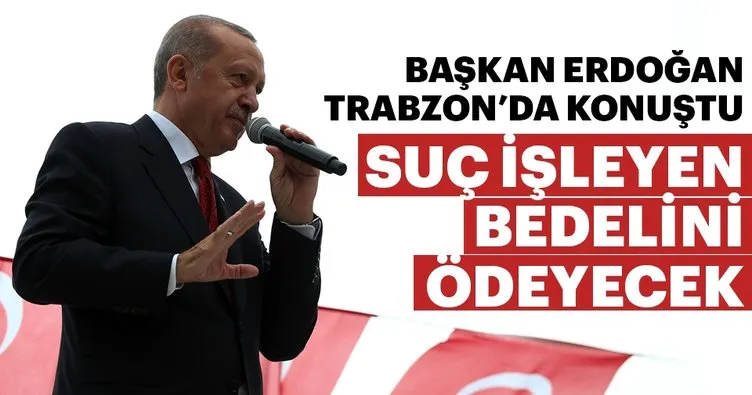 Başkan Erdoğan: Suç işleyen bedelini ödeyecek