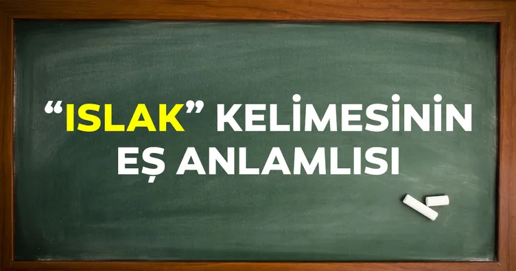 Islak Eş Anlamlısı Nedir? Islak Kelimesinin Eş Anlamlısı Olan Sözcük Ve TDK Anlamı