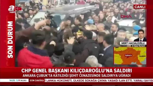 Ankara Çubuk'ta şehit cenazesinde Kemal Kılıçdaroğlu'na saldırı