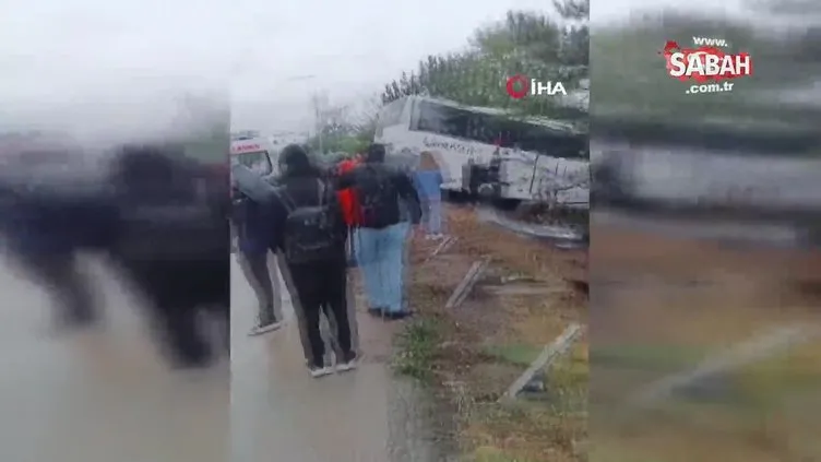Bursa’da yolcu otobüsü şarampole uçtu: 2 yaralı