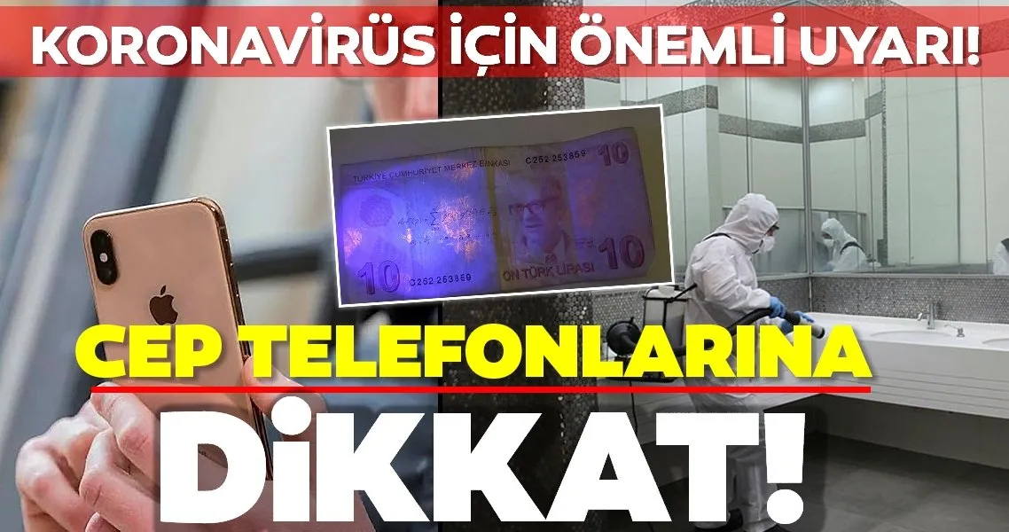 corona virus cep telefonu ve kagit