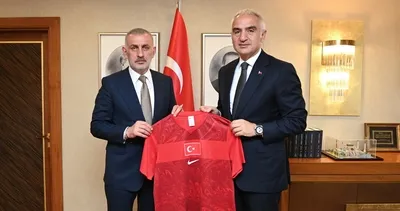 Bakan Ersoy, İbrahim Hacıosmanoğlu’nu kabul etti: Futbolcularla küresel tanıtım hamlesi!