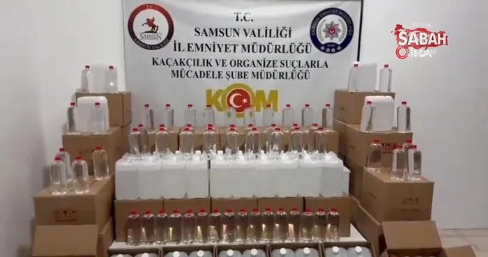 Samsun’da 1 ton 94 litre kaçak etil alkol ele geçirildi | Video